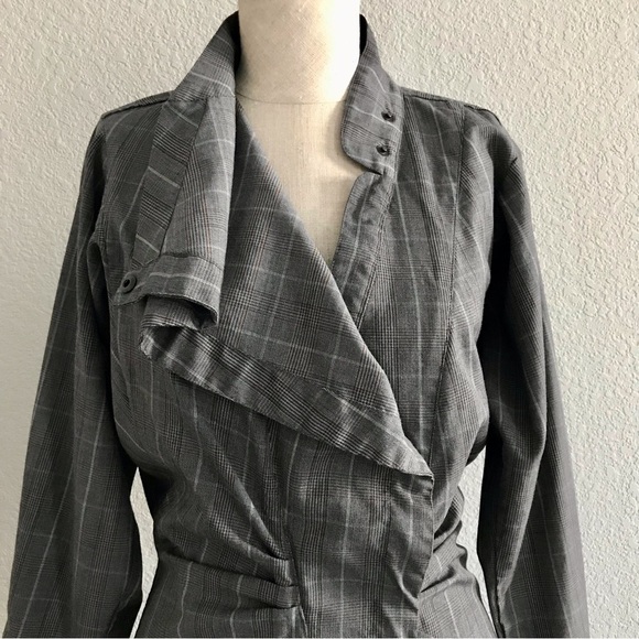 Isabel Etoile Marant Gray Glen Plaid 100% Virgin Wool Dress Size 40 US 8 - Picture 3 of 10